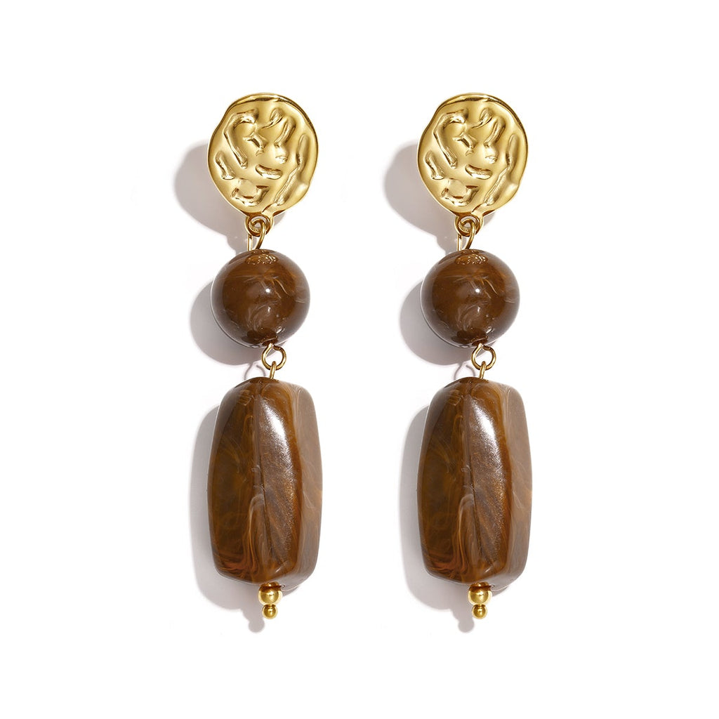 Boucles d'oreilles pendantes en acier inoxydable, perles, collection rétro classique du quotidien, bijoux pour femmes