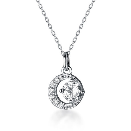 Pendentif croissant de lune argent