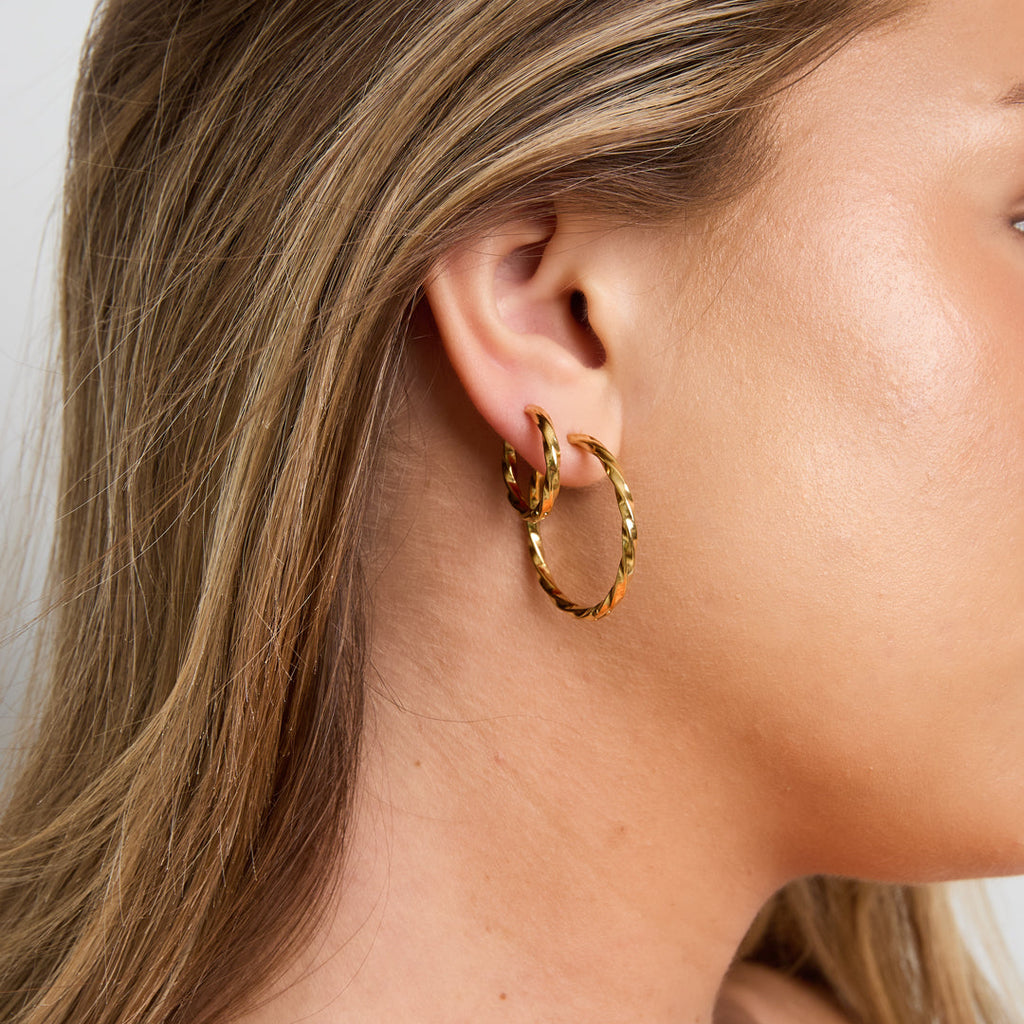 Boucles d'oreilles rondes en acier inoxydable, collection Daily Simple, bijoux pour femmes