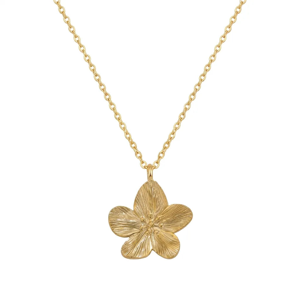 Collier fleur cinq pétales doré
