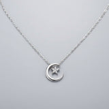 Collier étoile et lune avec Zircons