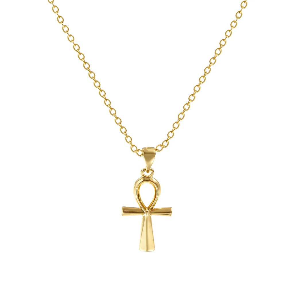 Collier pendentif croix Ankh doré