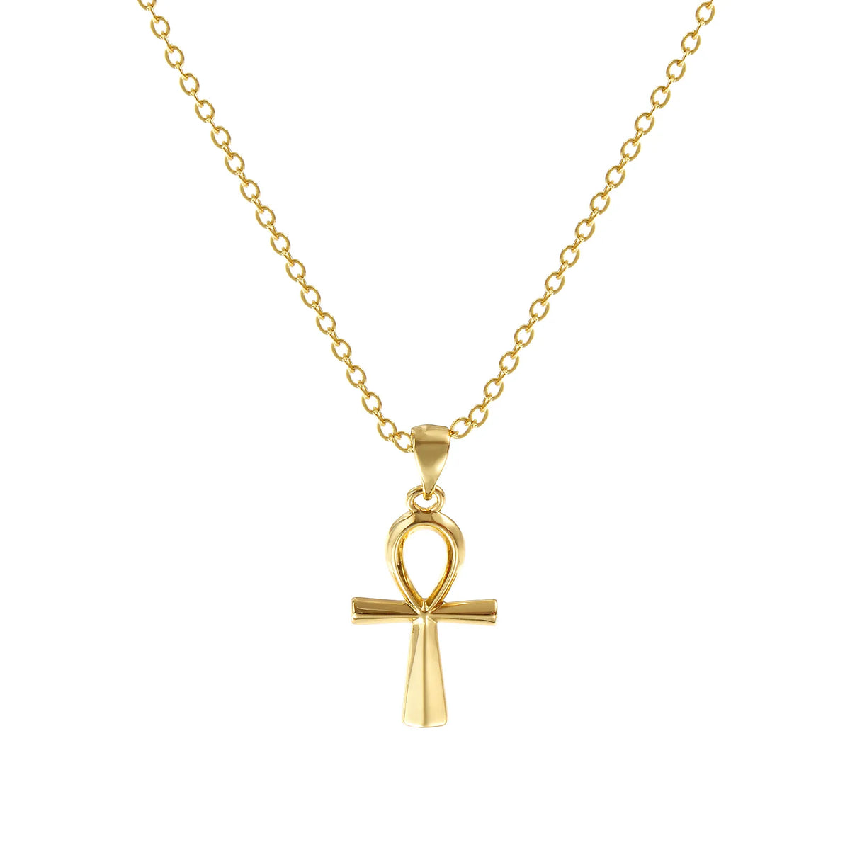 Collier pendentif croix Ankh doré