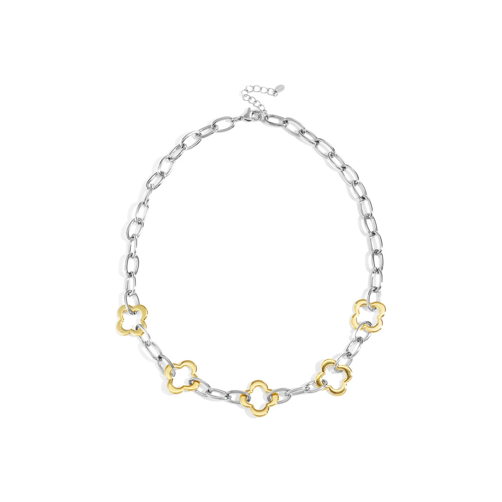 Collier chaîne trèfles décoratifs
