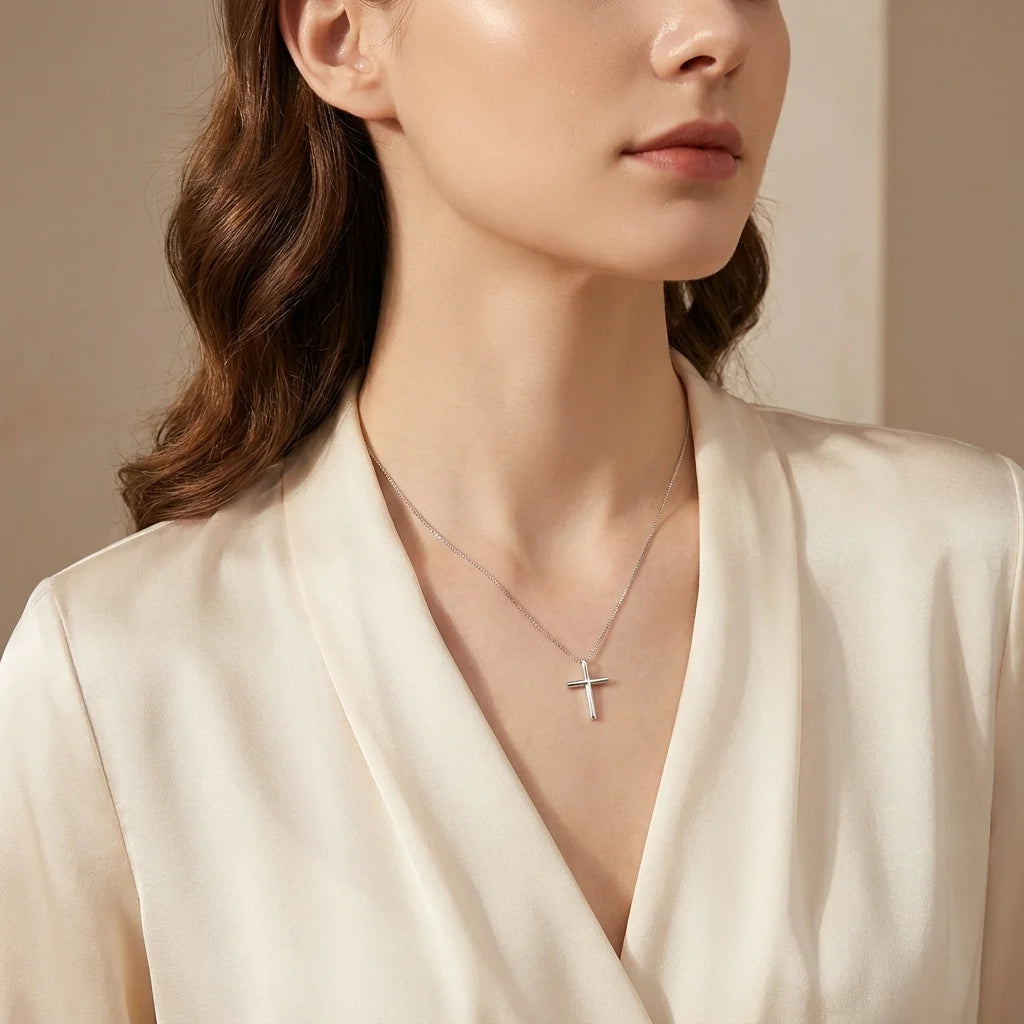 Collier croix en argent