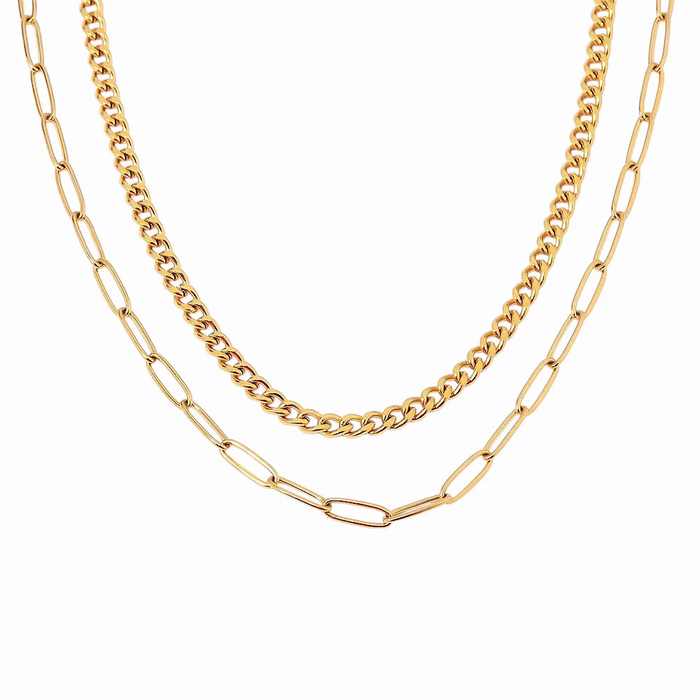 Collier grosse maille dorée