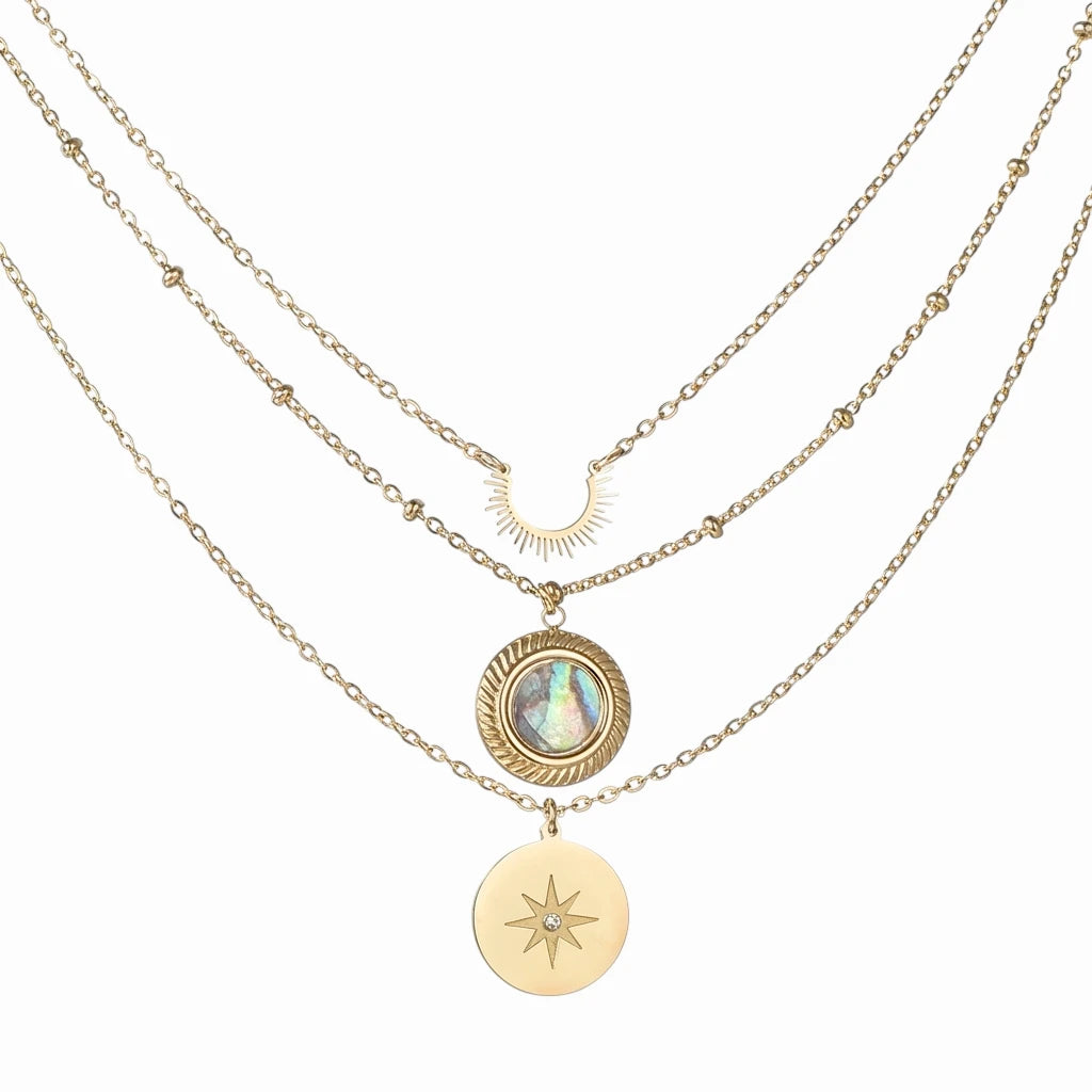 Collier pendentif boussole