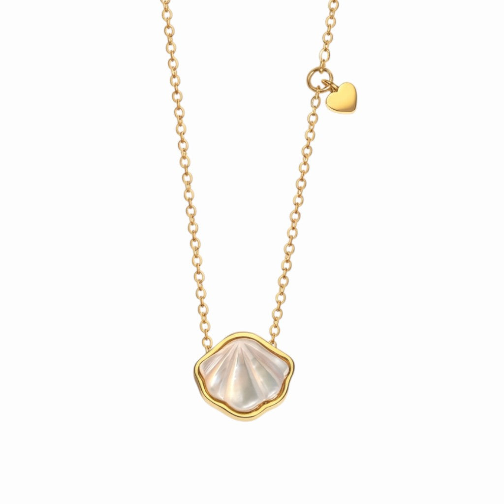 Collier coquillage blanc