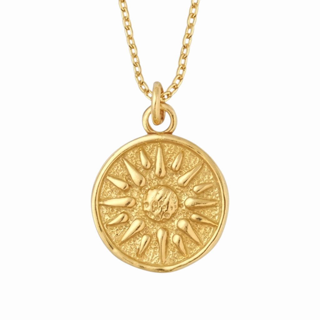 Collier pendentif soleil doré