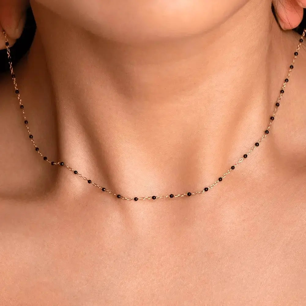 Collier Ras de Cou Perles Noires