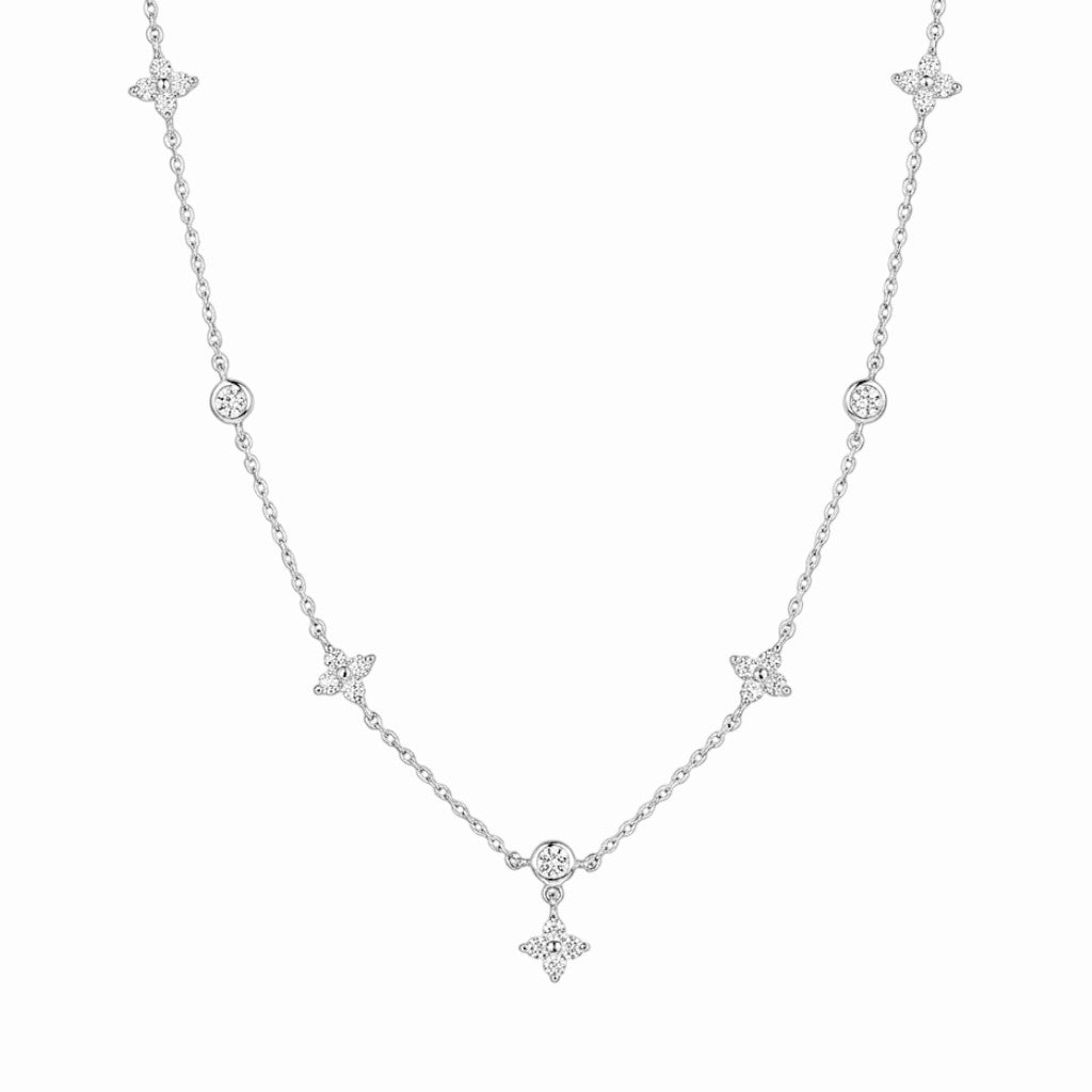 Collier trèfle pierre