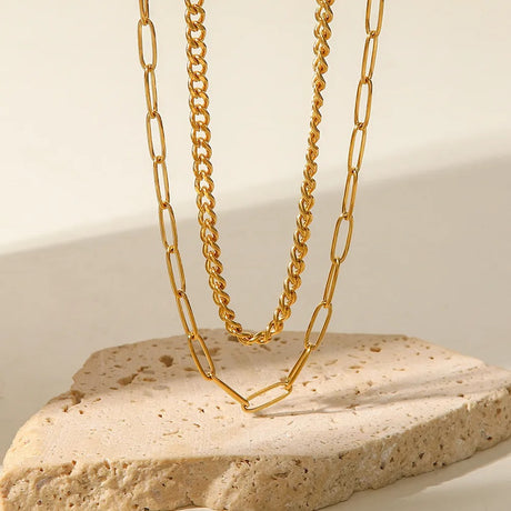 Collier grosse maille dorée