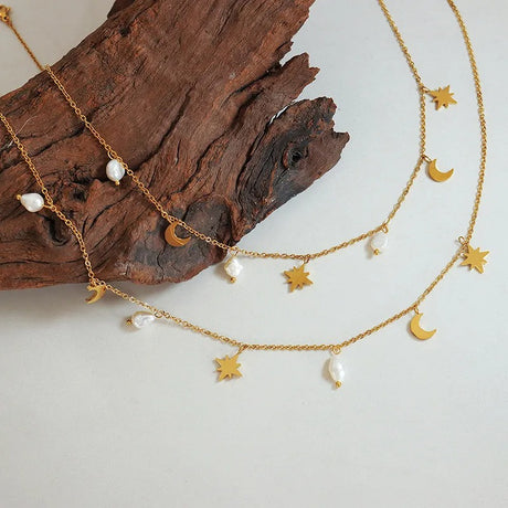 Collier lune et étoiles