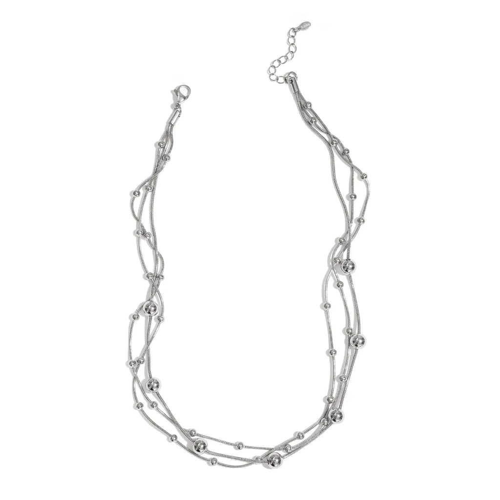 Collier multi-chaînes serpent et boules