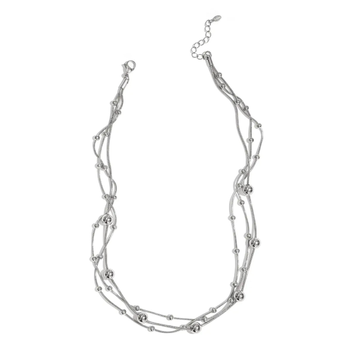 Collier multi-chaînes serpent et boules