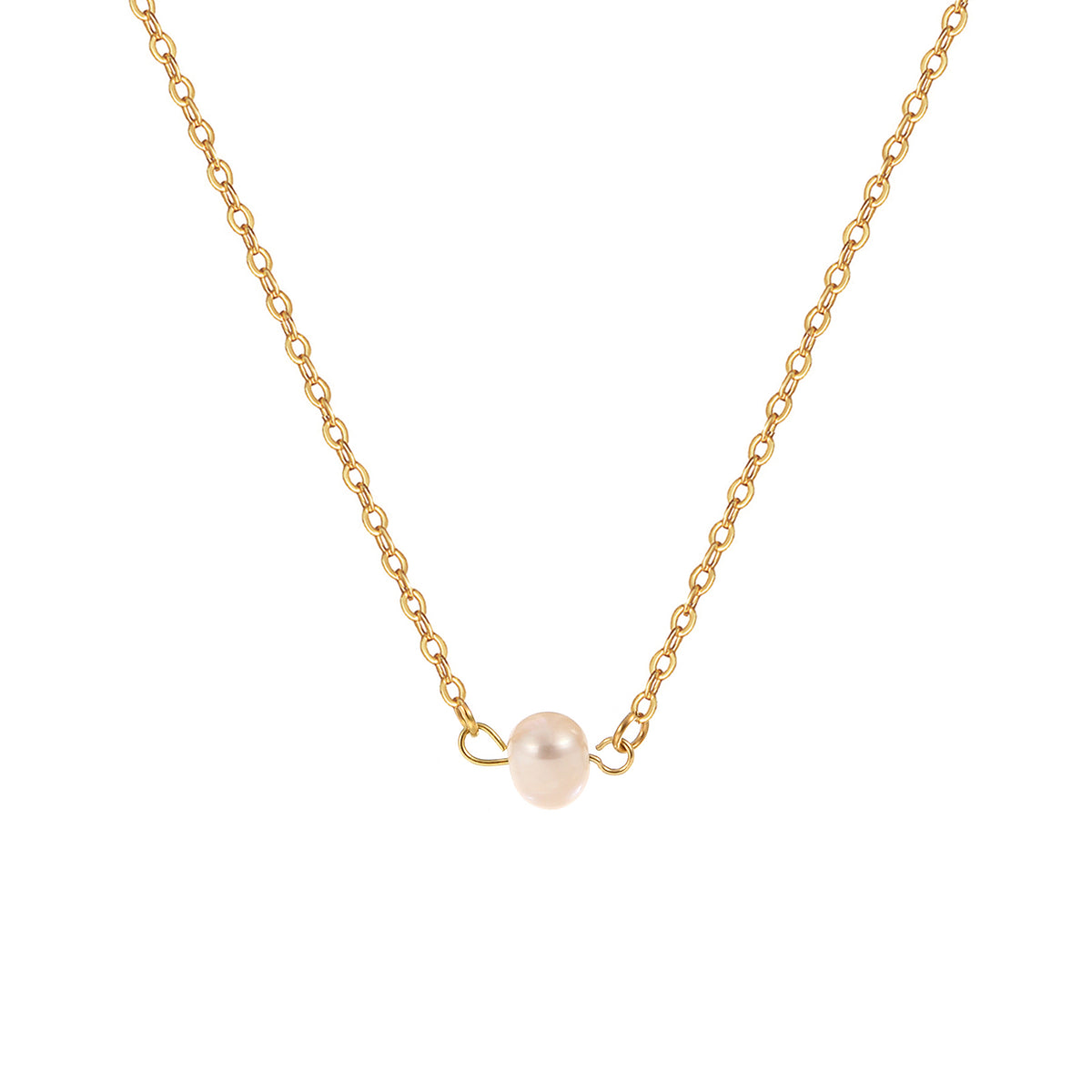 Collier perle d'imitation doré