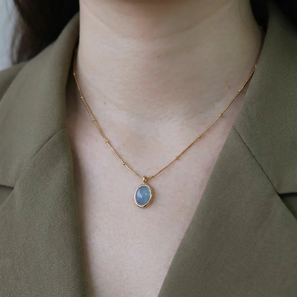 Collier aigue marine femme