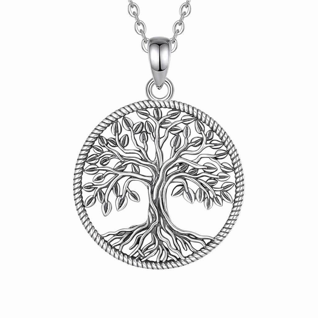 Collier argenté arbre de vie éternel