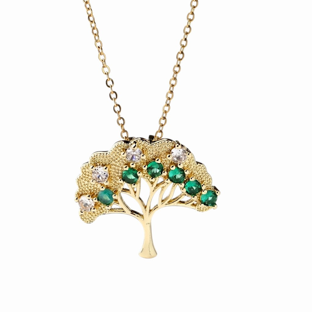 Collier arbre de vie plaqué or