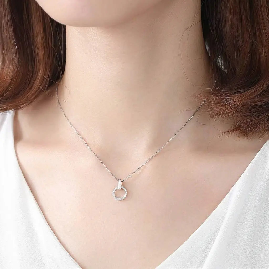 Collier argent pendentif rond