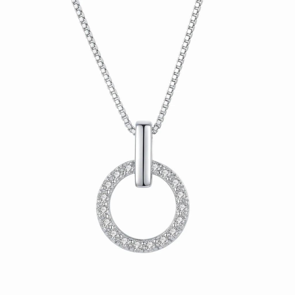 Collier argent pendentif rond