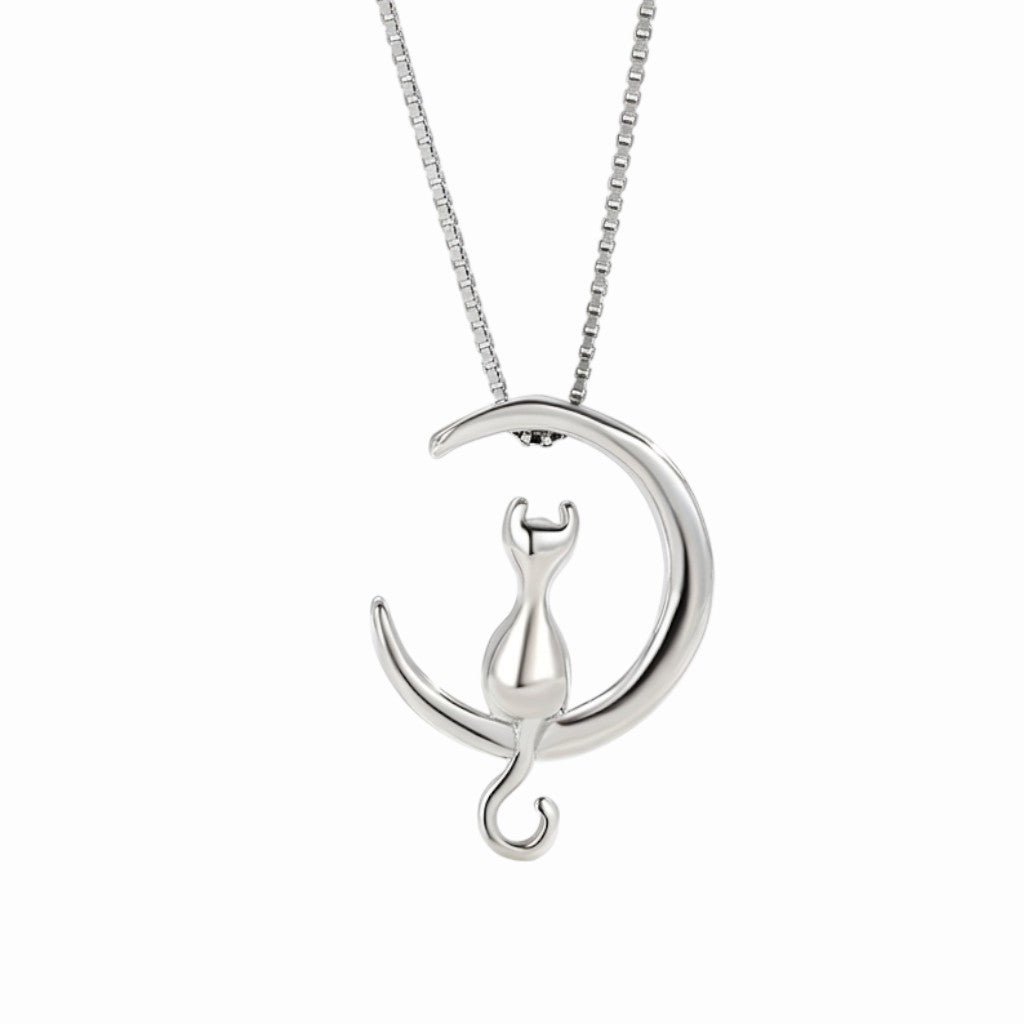 Collier chat et lune