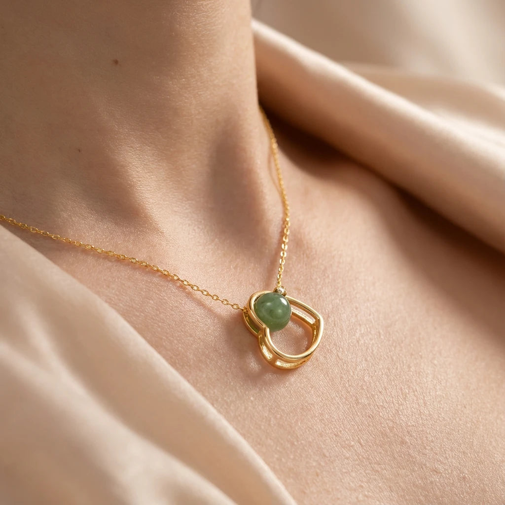 Collier cœur éternel en Jade