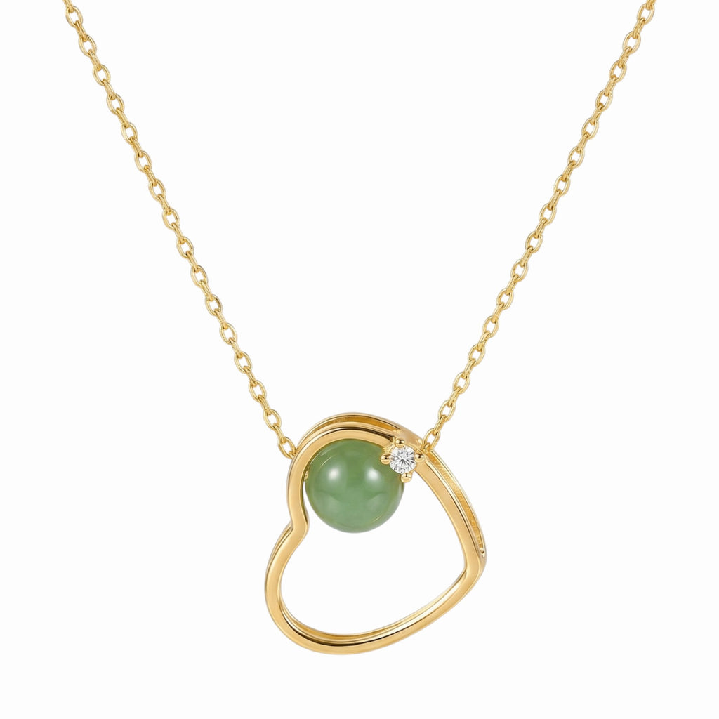 Collier cœur éternel en Jade