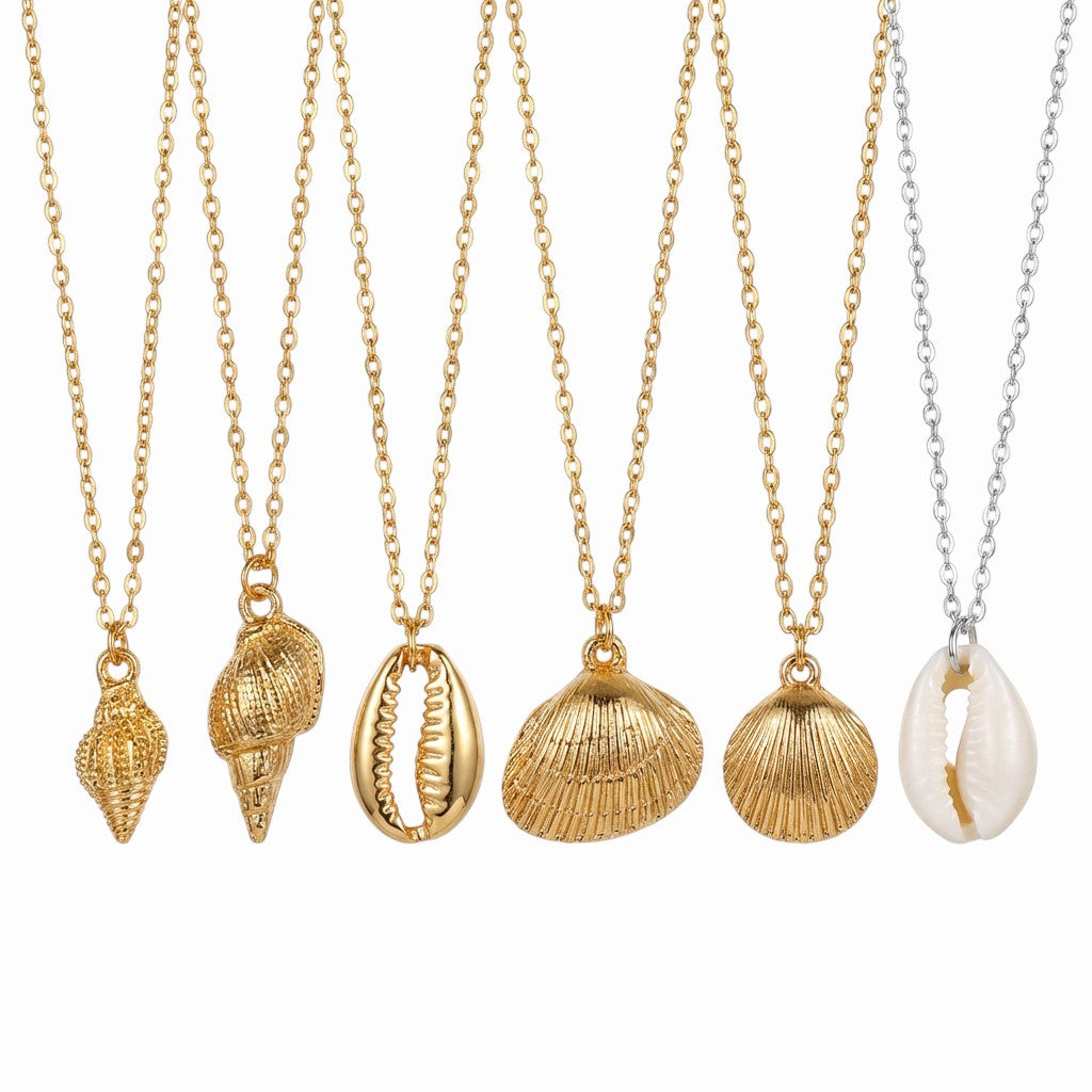 Collier coquillage doré