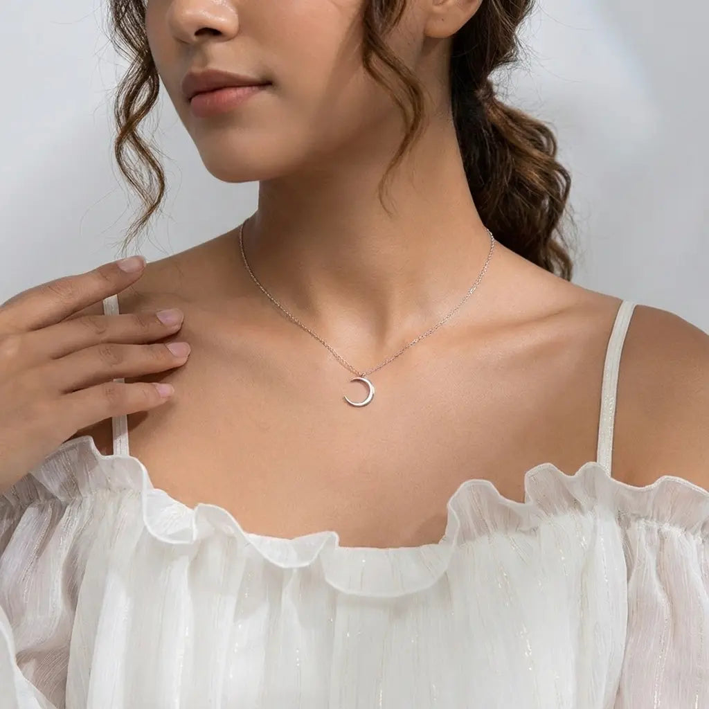 Collier croissant de lune en argent