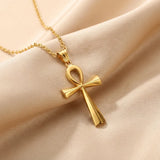 Collier croix égyptienne or
