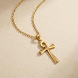 Collier croix égyptienne or
