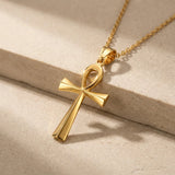 Collier croix égyptienne or
