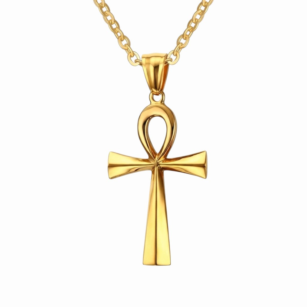 Collier croix égyptienne or