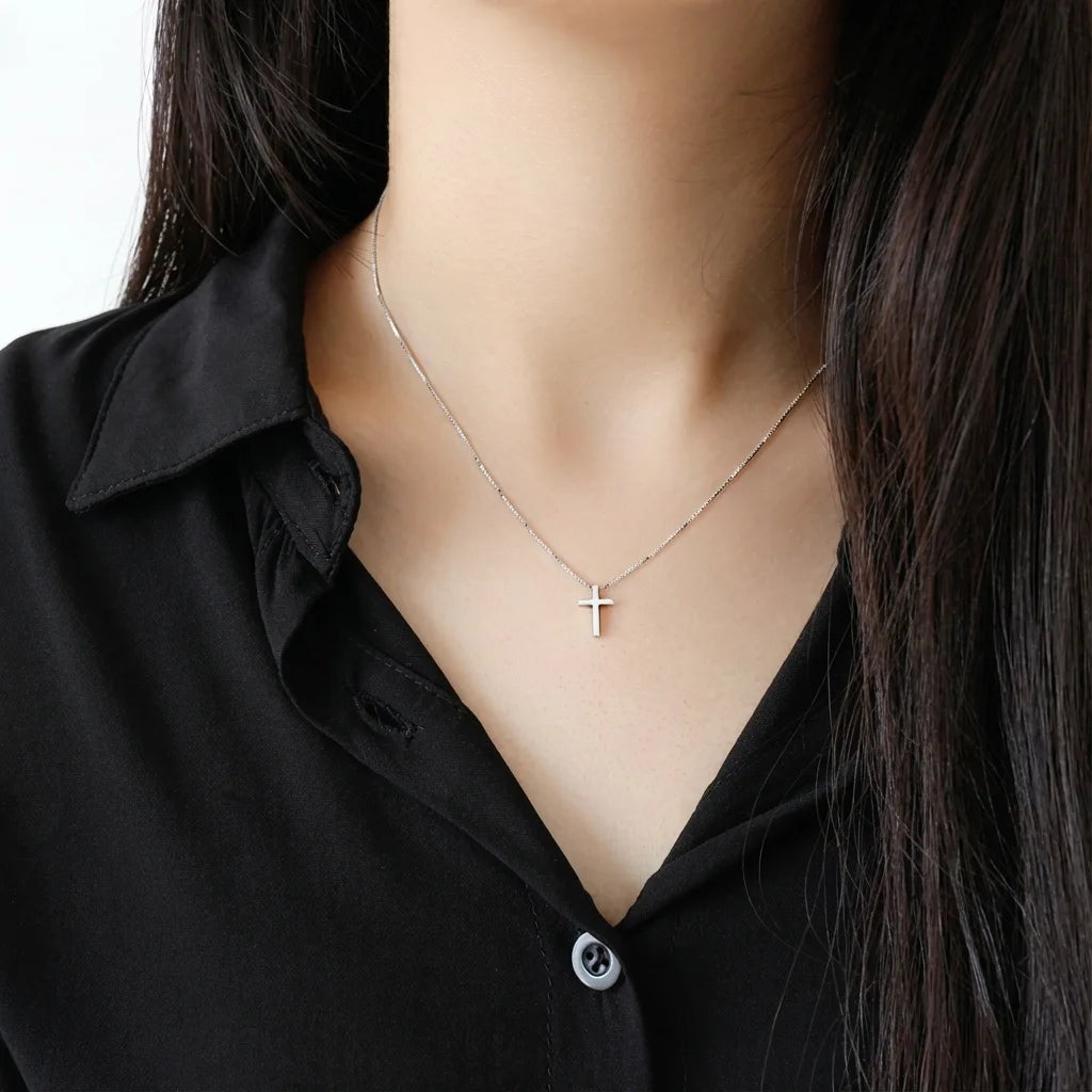 Collier croix fine argent