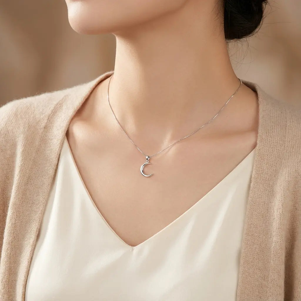 Collier demi lune argent