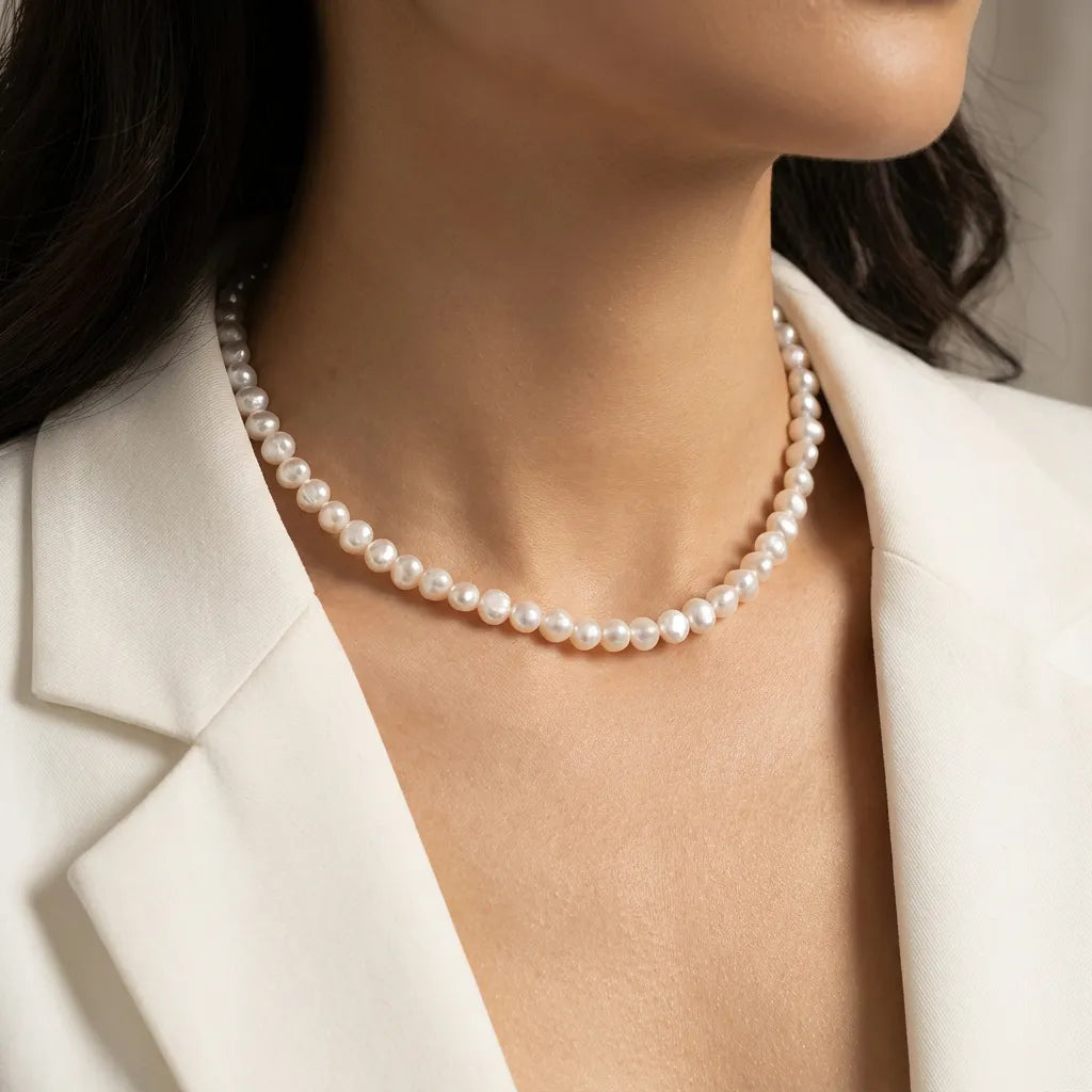 Collier de perles d'eau douce naturelles