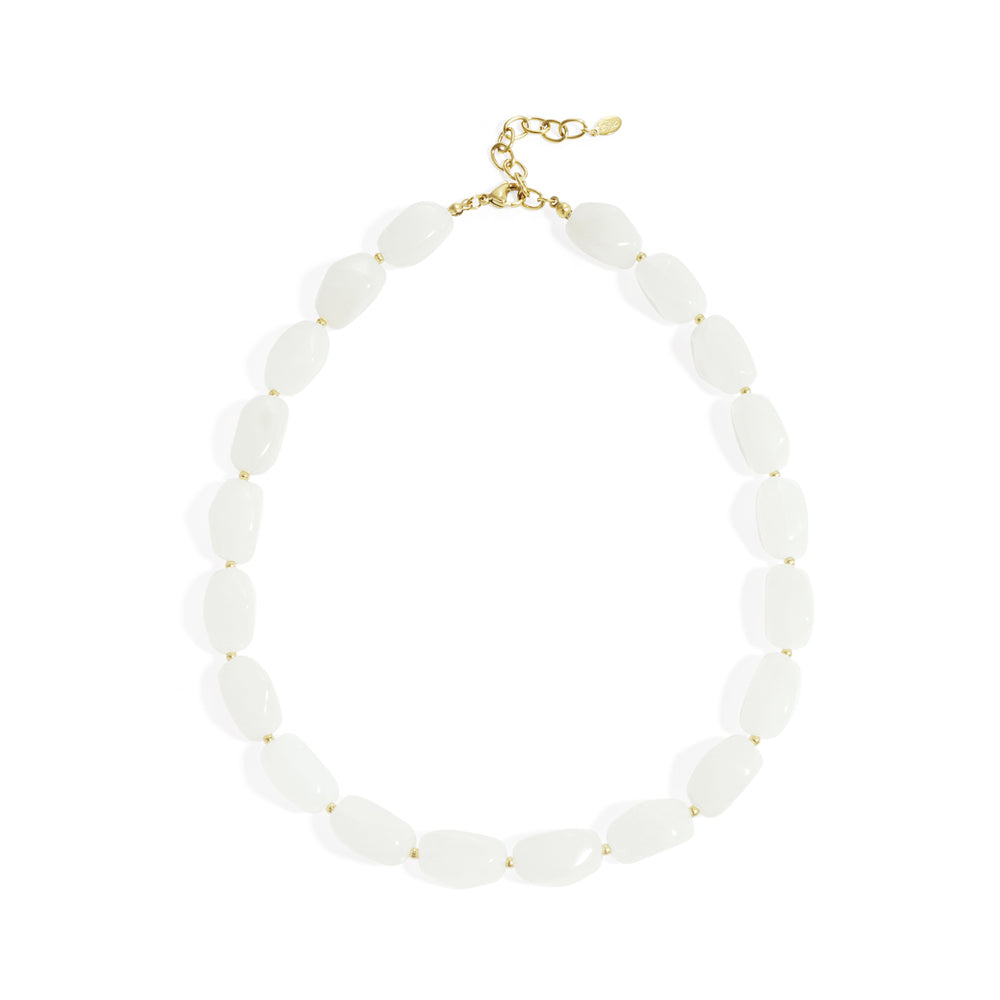 Collier perles d'imitation acrylique formes organiques