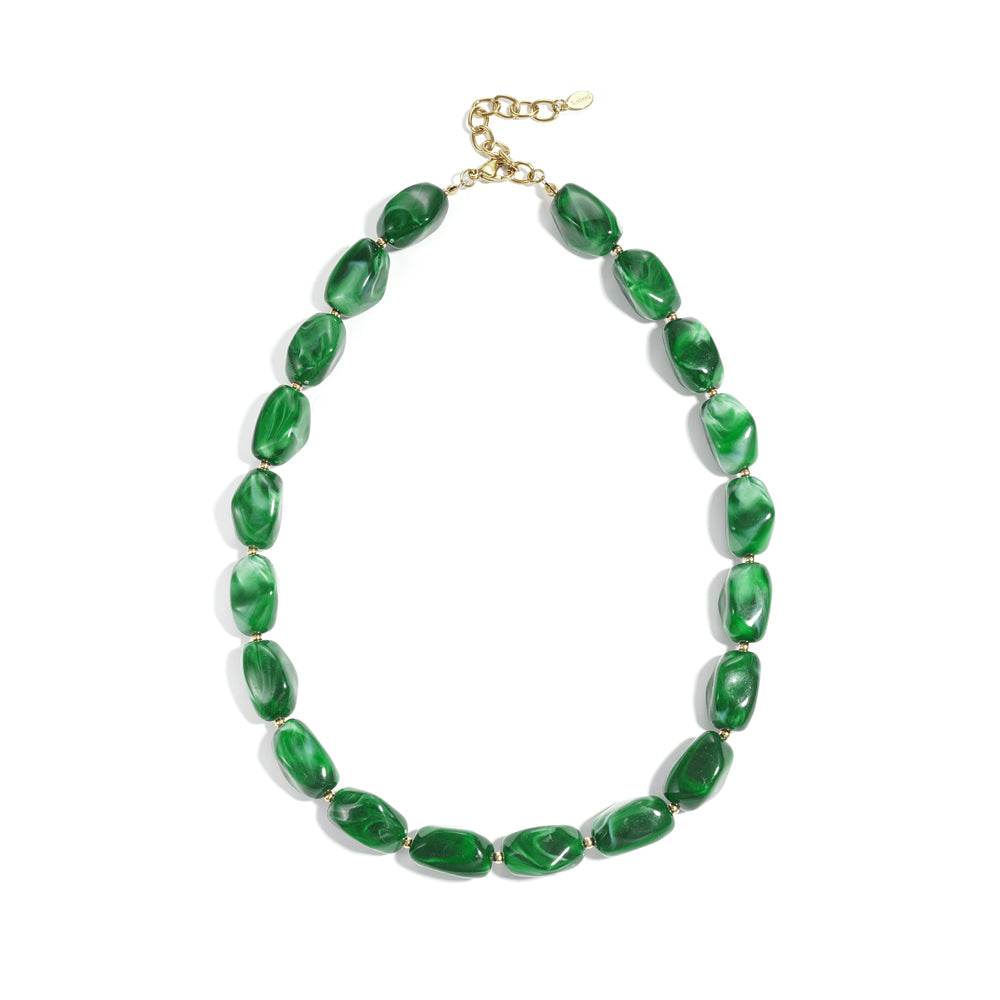 Collier perles d'imitation acrylique formes organiques
