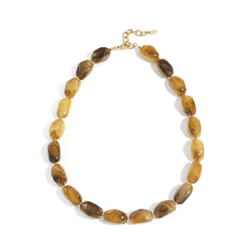Collier perles d'imitation acrylique formes organiques