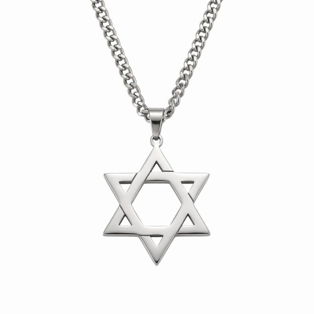Collier étoile David en argent