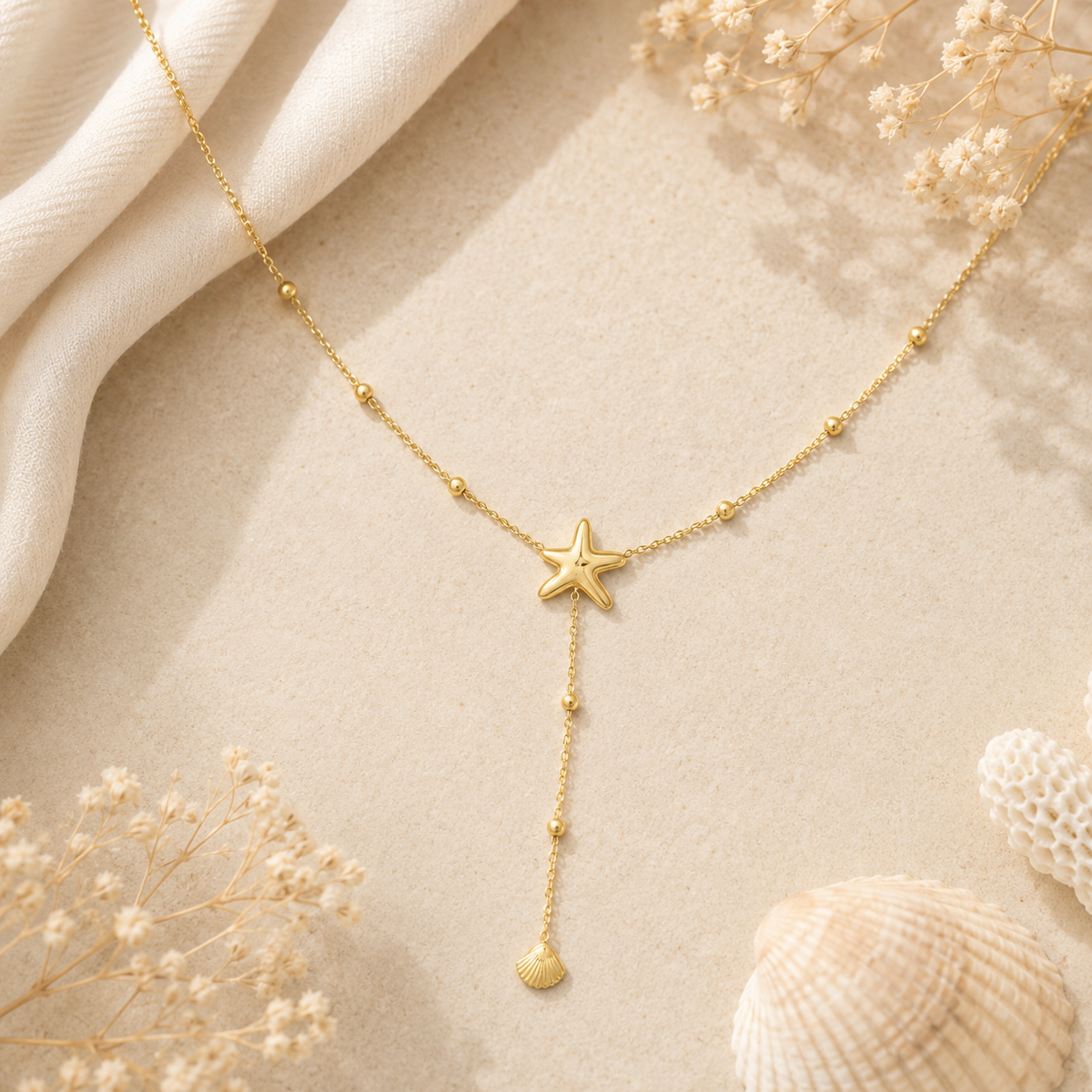 Collier étoile de mer forme Y