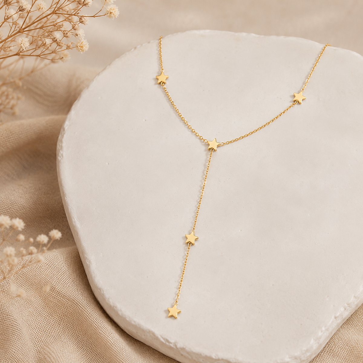 Collier étoile filante lariat chaîne Y