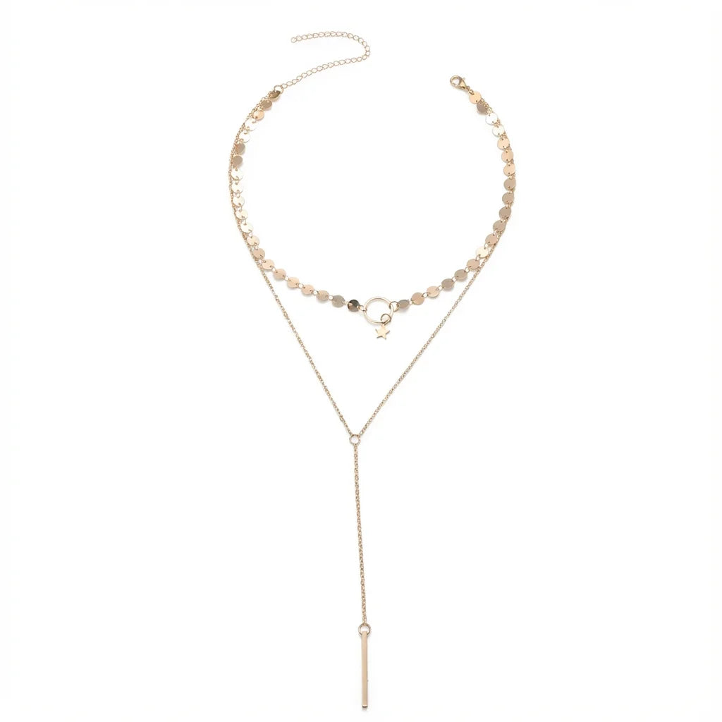 Collier étoile ras de cou doré