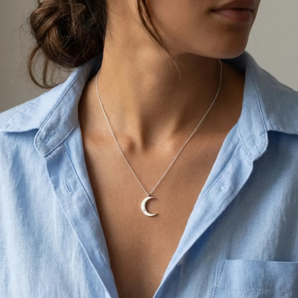 Collier femme demi lune