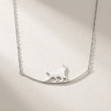 Collier femme pendentif chat