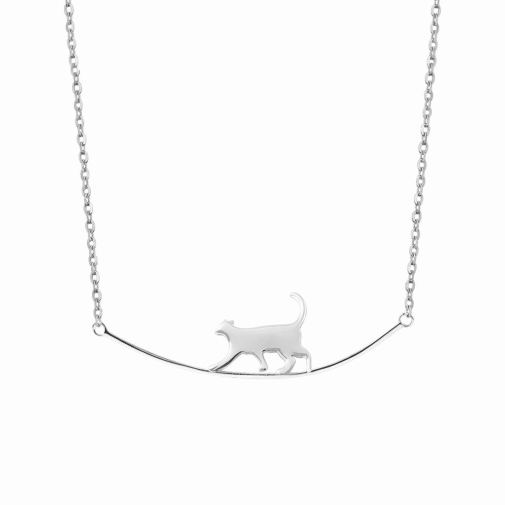 Collier femme pendentif chat