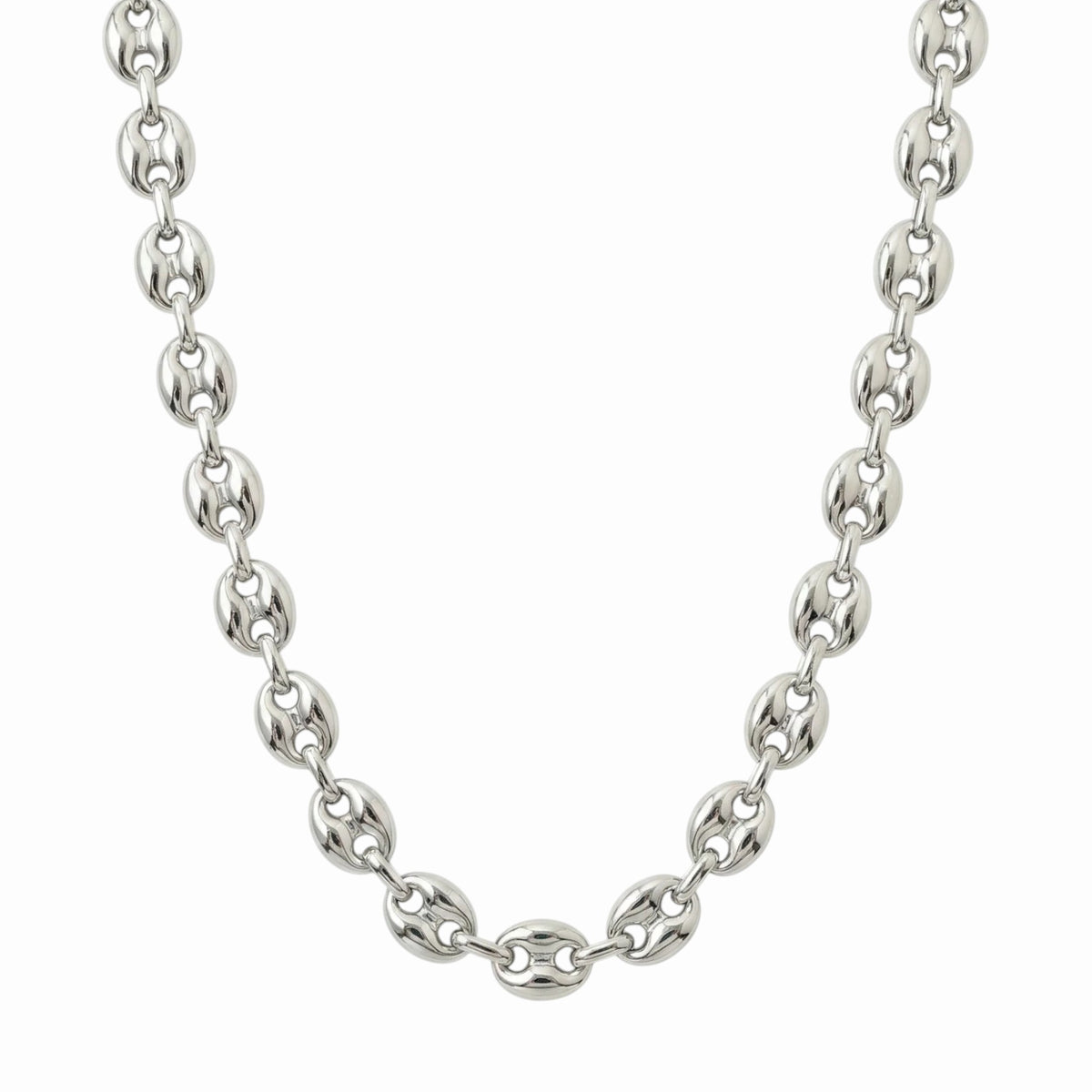 Collier grain de café argenté