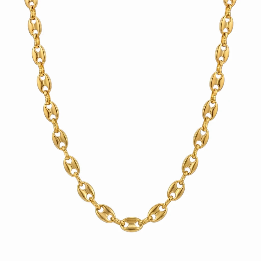 Collier grain de café doré