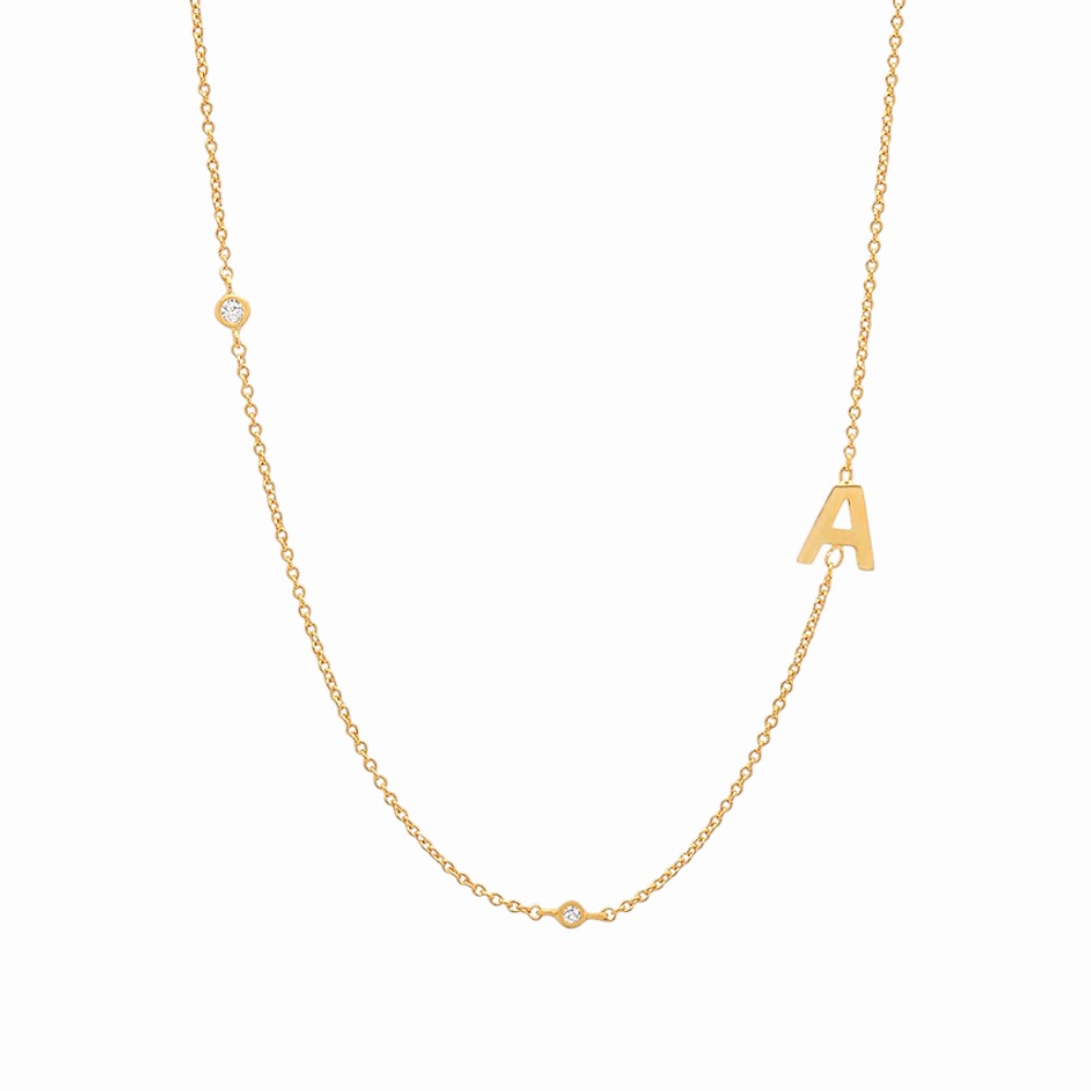 Collier initiale argent femme